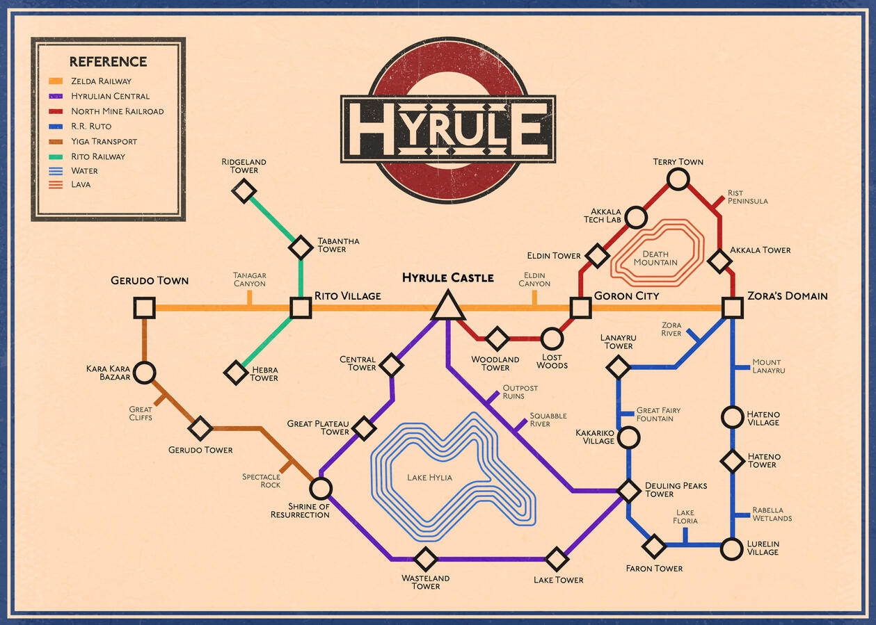Great Hyrulean Railroad | Illustrator + Photoshop